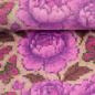 Preview: Samt Chenille mit gemalten Rosen in Lila auf Beige